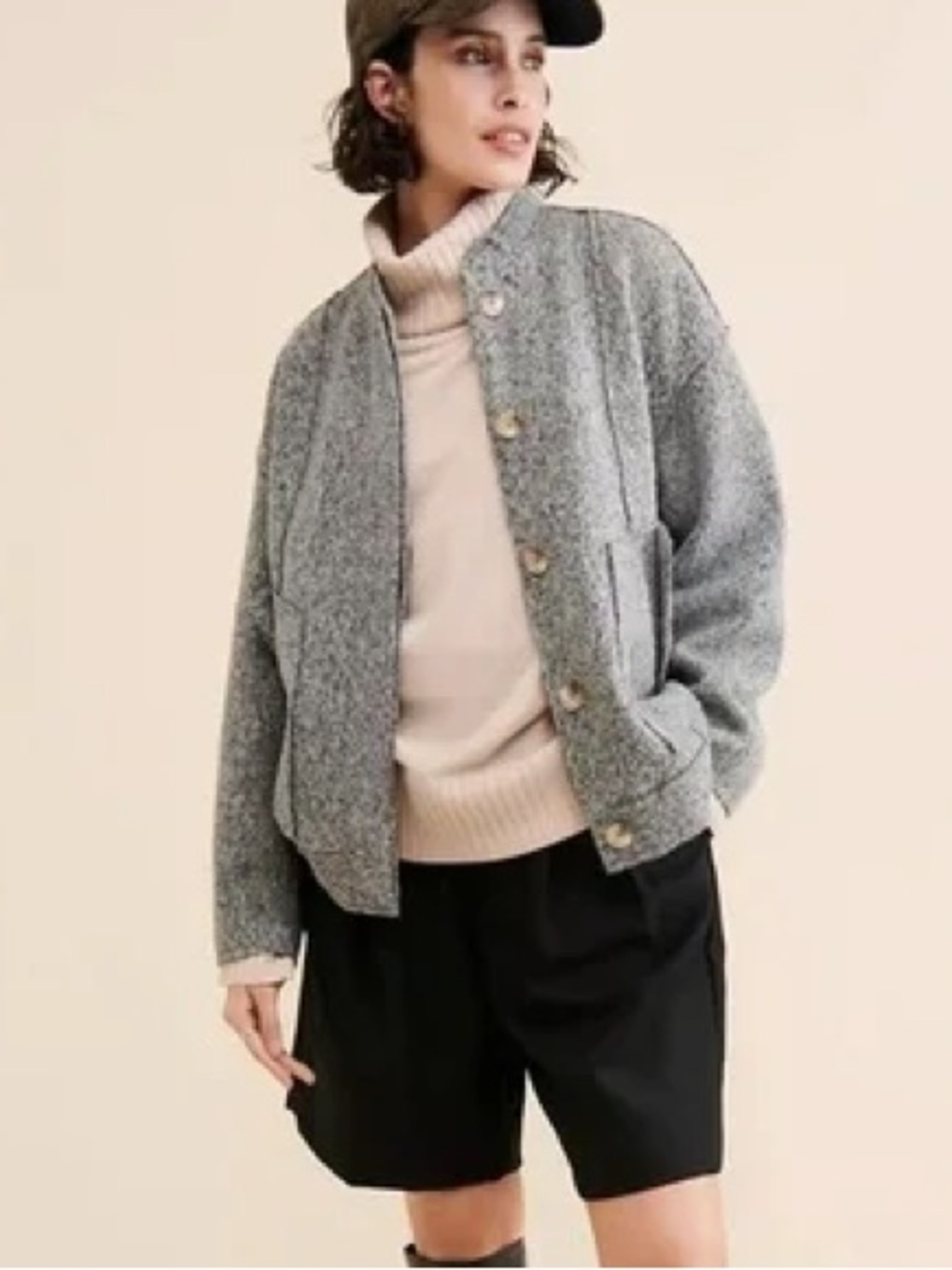 Free people wool felt bomber jacket